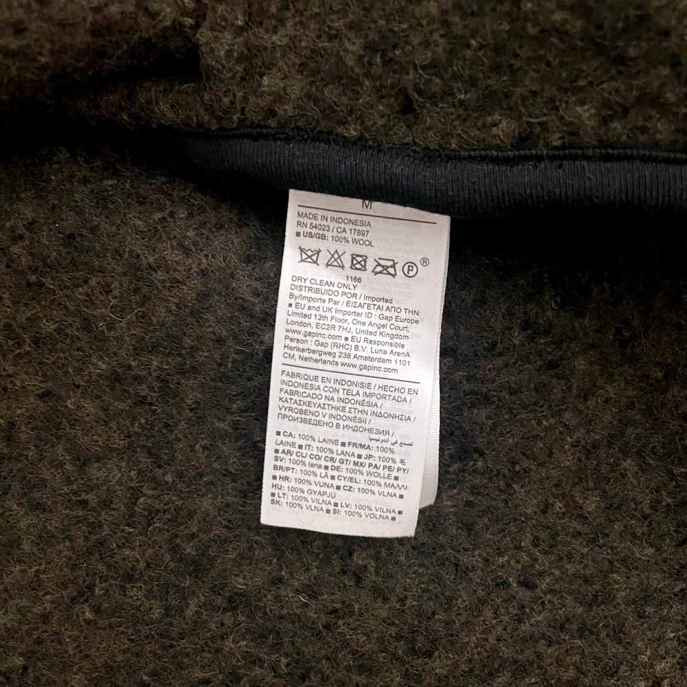 Banana Republic Mens 100% Wool Shirt Jacket Olive Green Shacket Medium NWT - Picture 8 of 9
